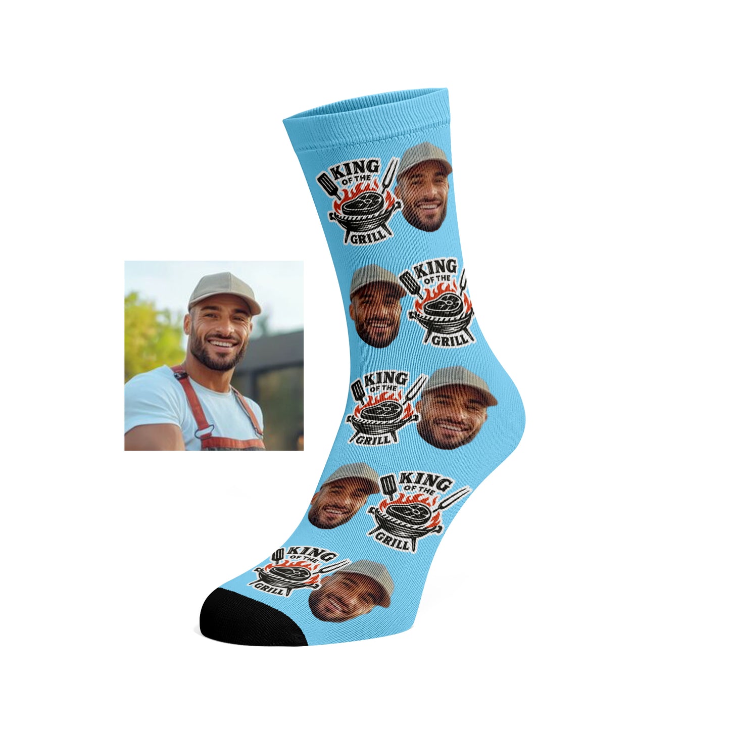 Custom Face socks - King of the Grill / BBQ