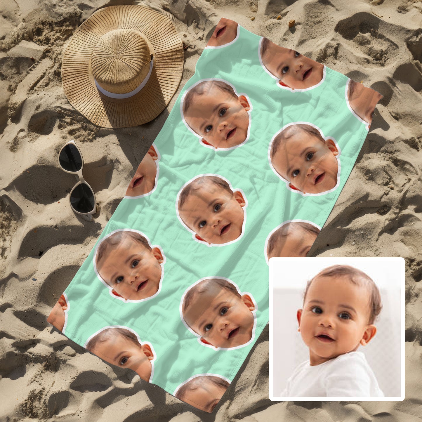 Custom Face Beach Towel | Personalised Towel 75 x 150cm
