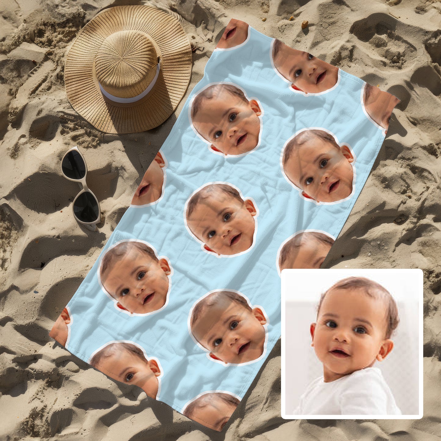 Custom Face Beach Towel | Personalised Towel 75 x 150cm