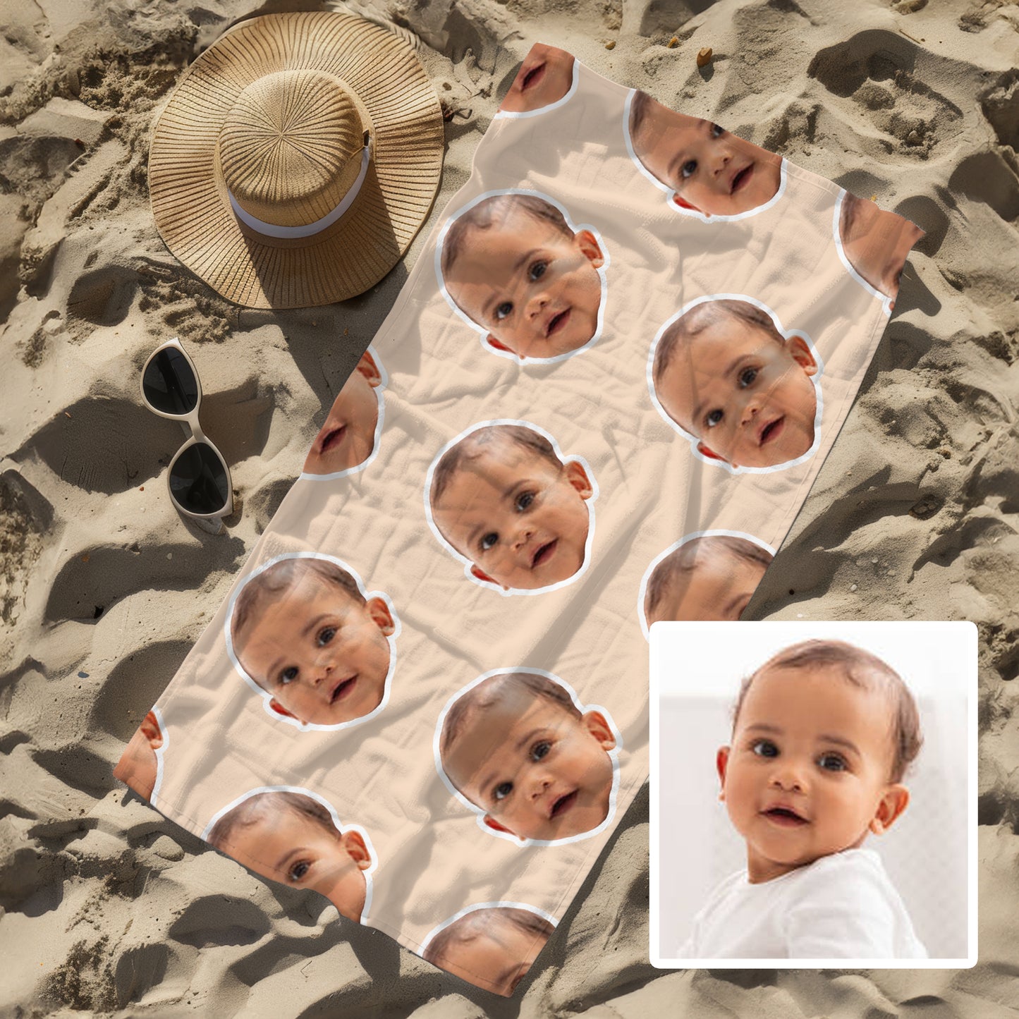 Custom Face Beach Towel | Personalised Towel 75 x 150cm