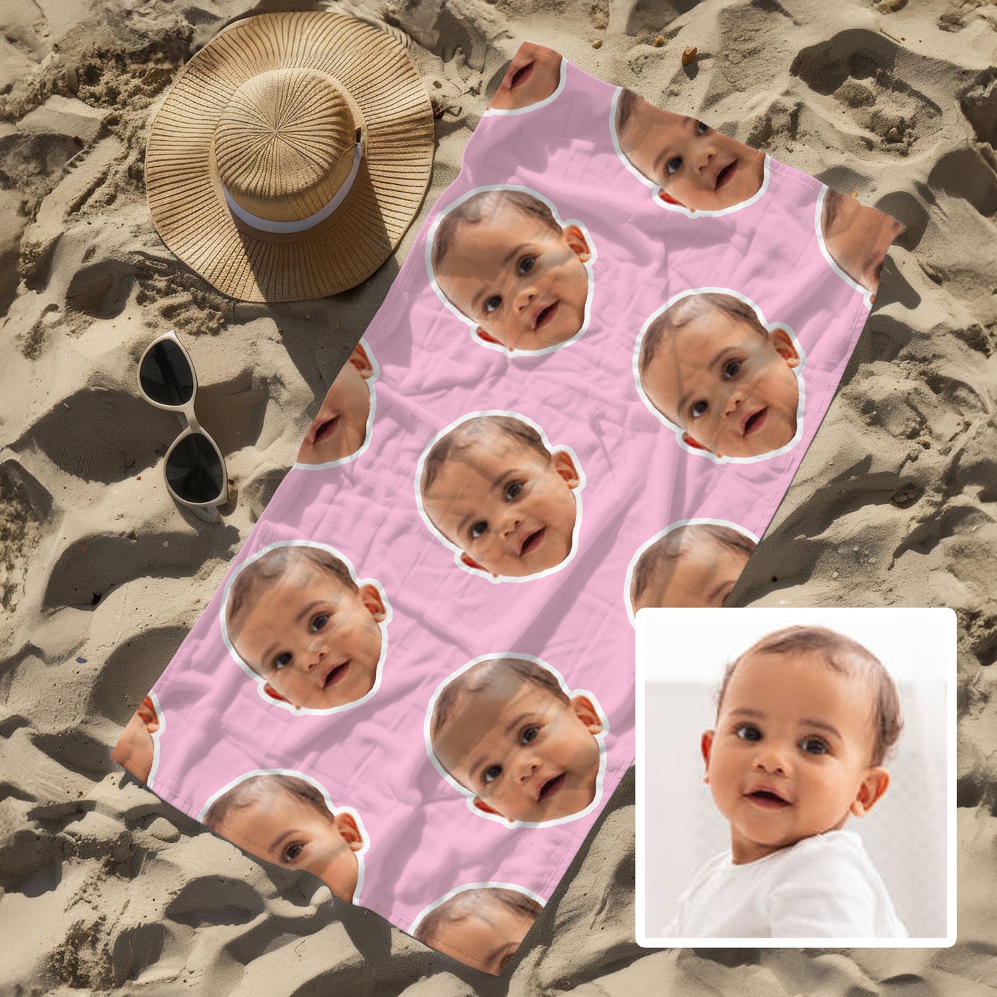 Custom Face Beach Towel | Personalised Towel 75 x 150cm