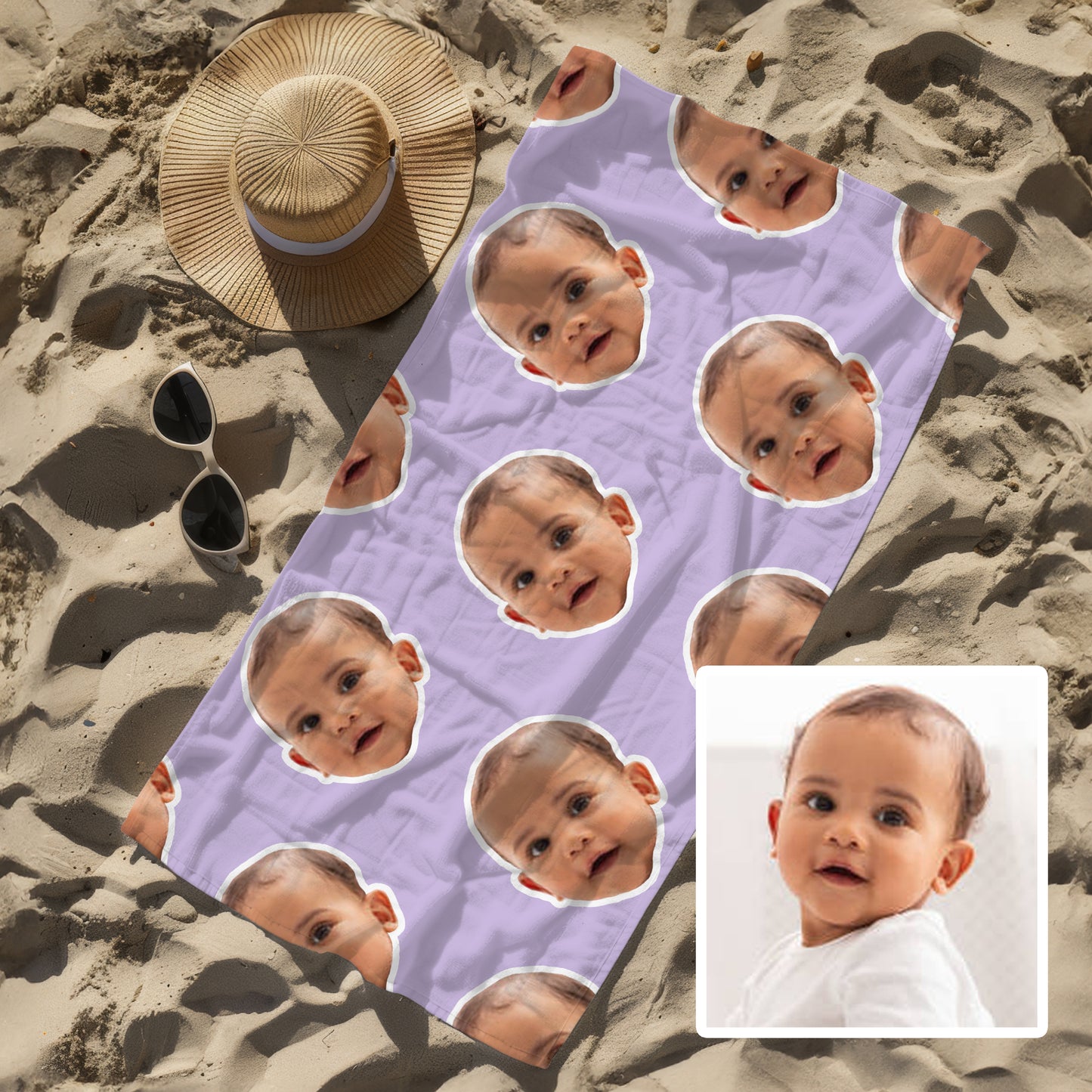 Custom Face Beach Towel | Personalised Towel 75 x 150cm