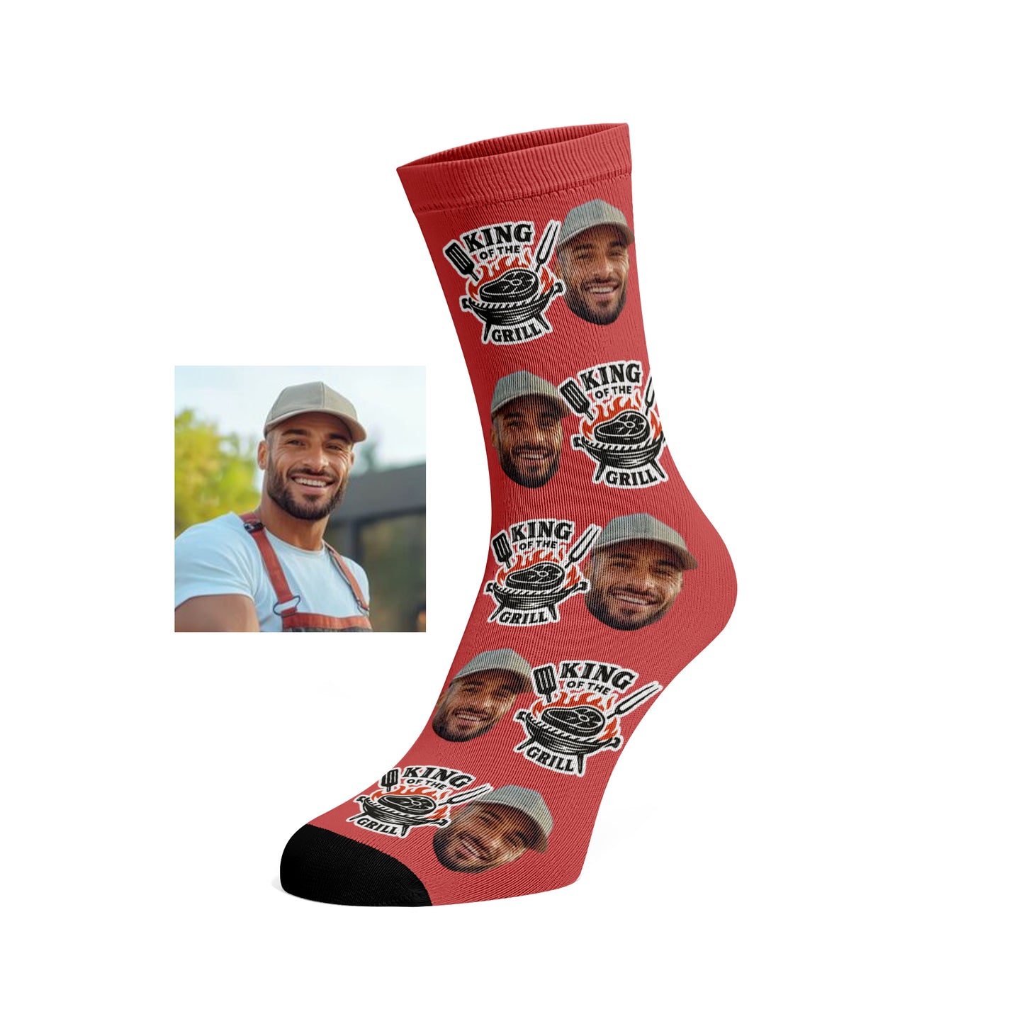 Custom Face socks - King of the Grill / BBQ
