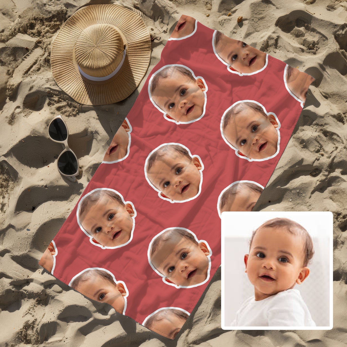 Custom Face Beach Towel | Personalised Towel 75 x 150cm