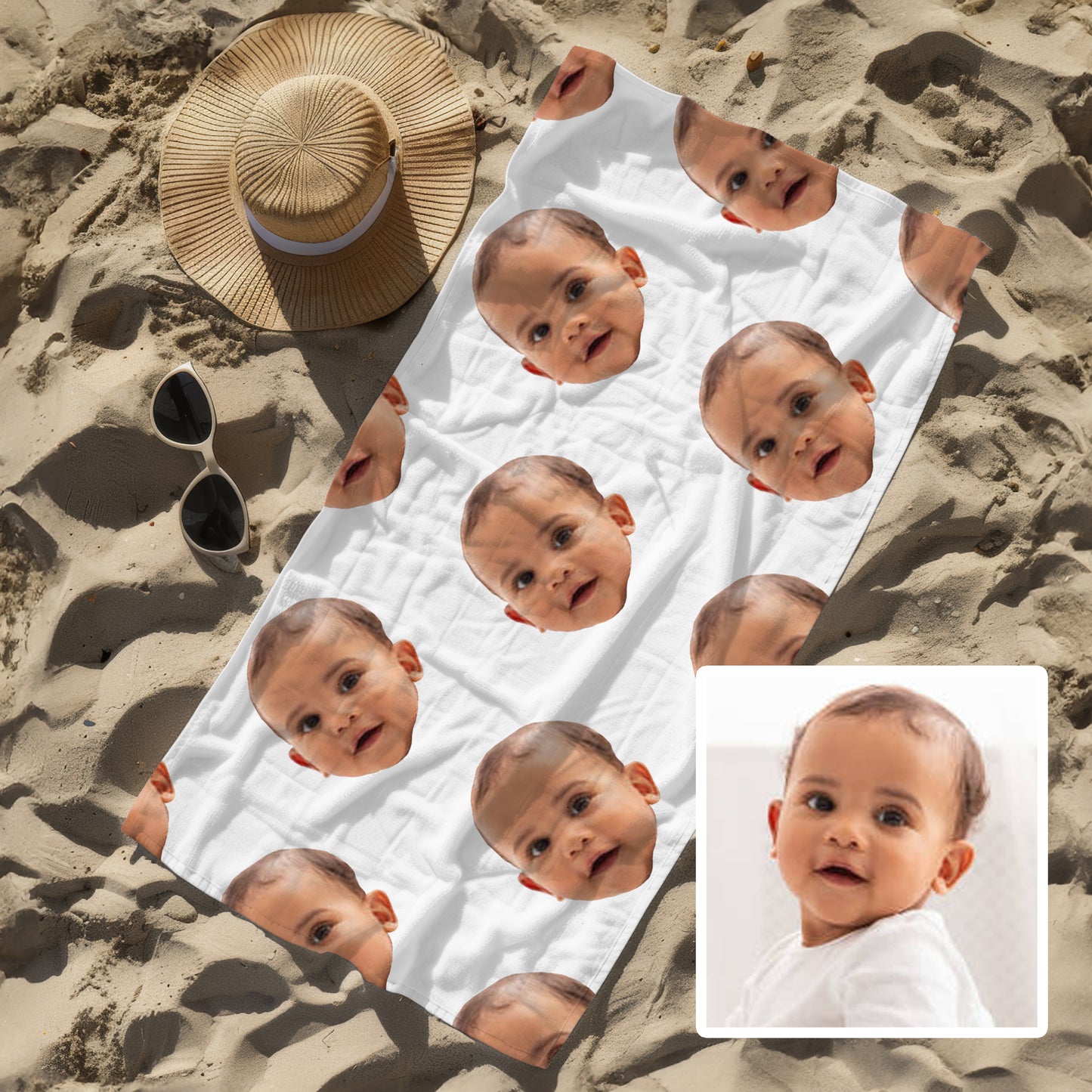Custom Face Beach Towel | Personalised Towel 75 x 150cm