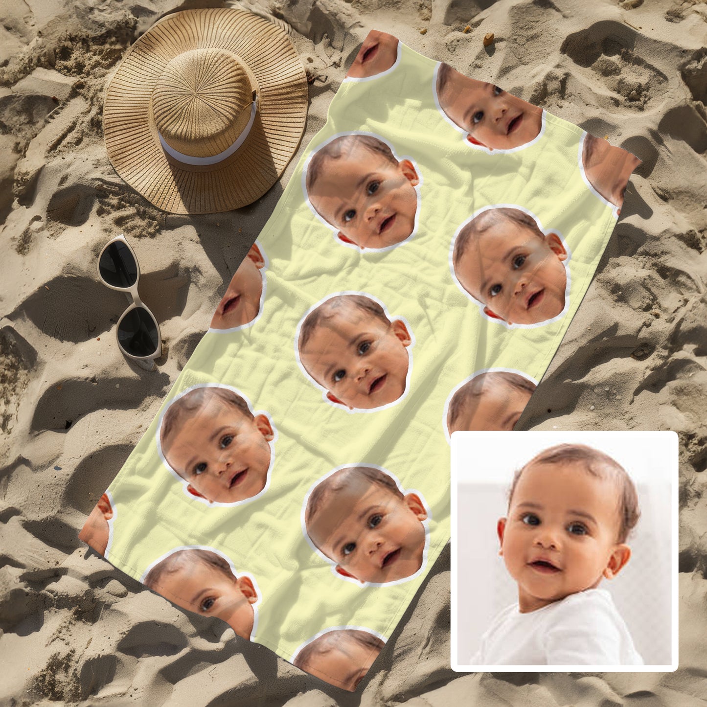 Custom Face Beach Towel | Personalised Towel 75 x 150cm