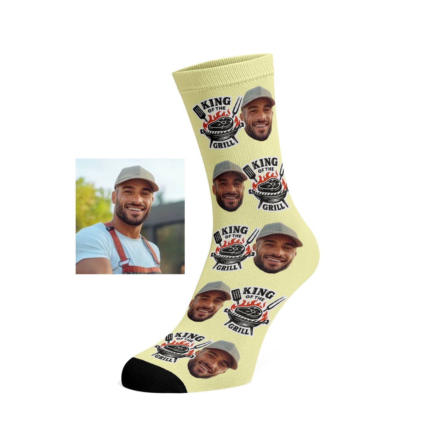 Custom Face socks - King of the Grill / BBQ