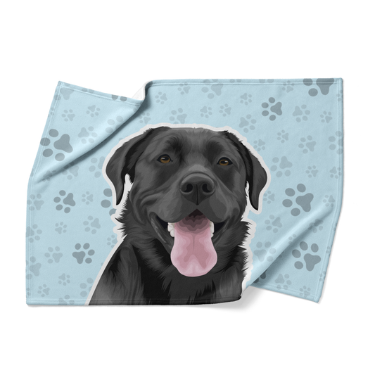Custom Pet Blanket (Paw background) | Art Portrait Fleece