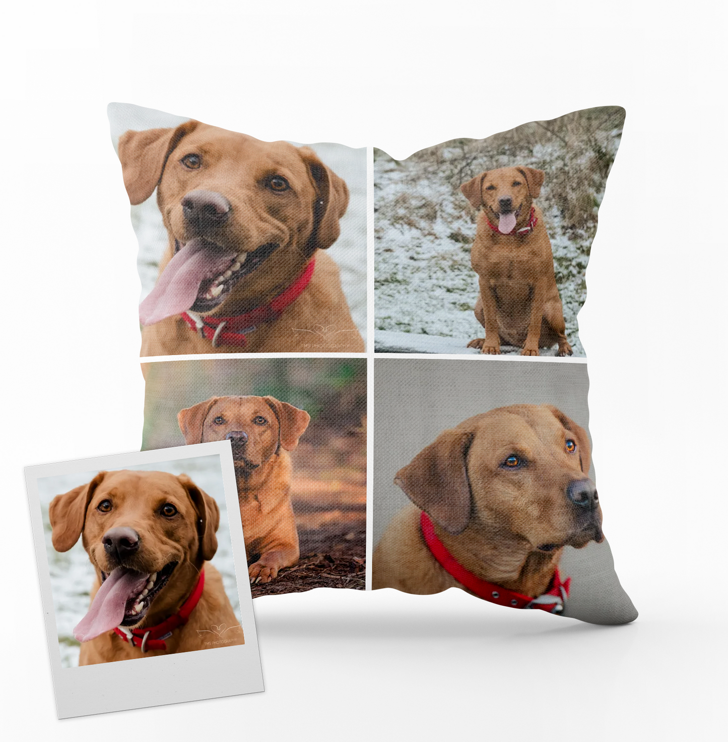 Custom Photo Pillow Case 4 Grid - Personalised Cushion (2 sides)