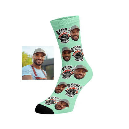 Custom Face socks - King of the Grill / BBQ