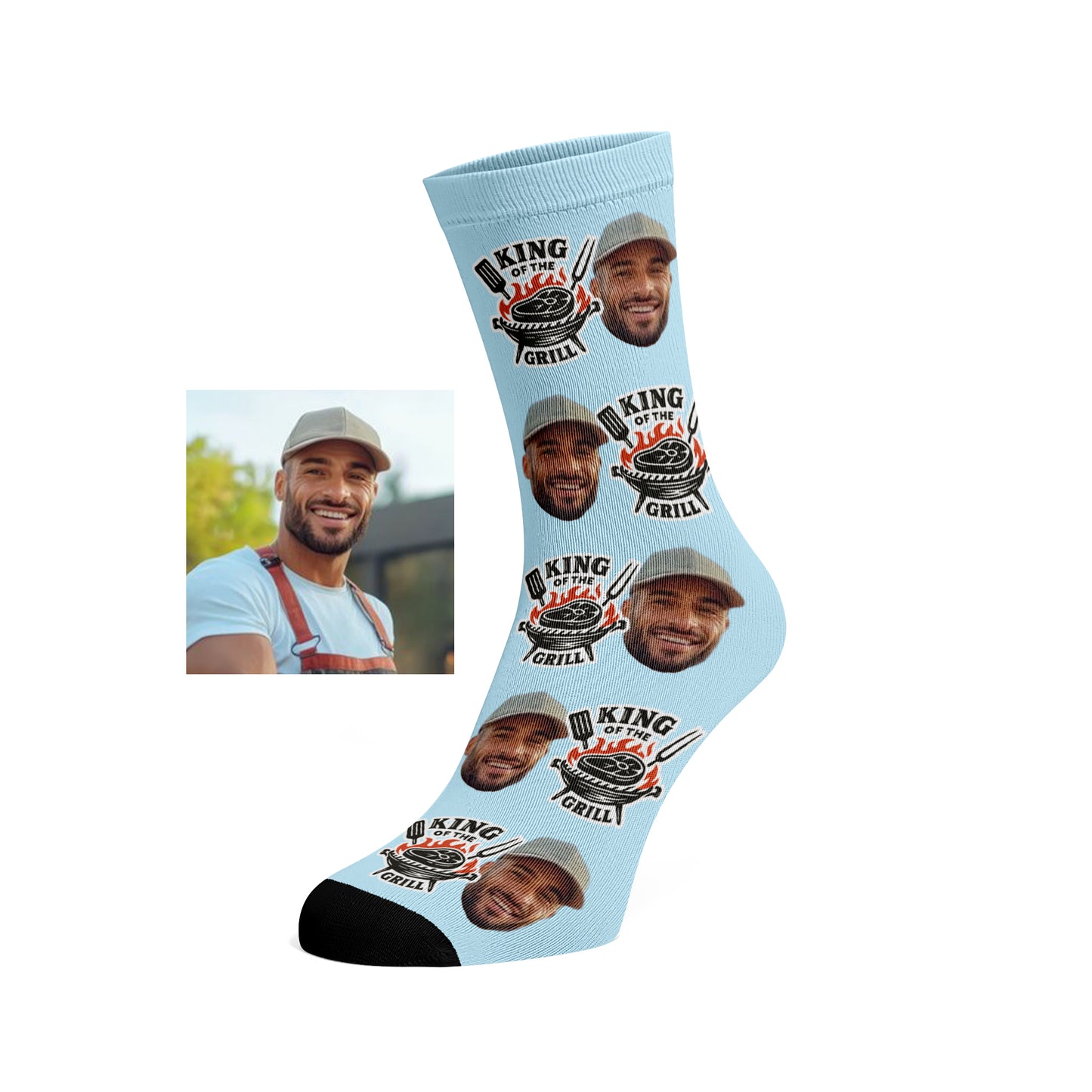 Custom Face socks - King of the Grill / BBQ