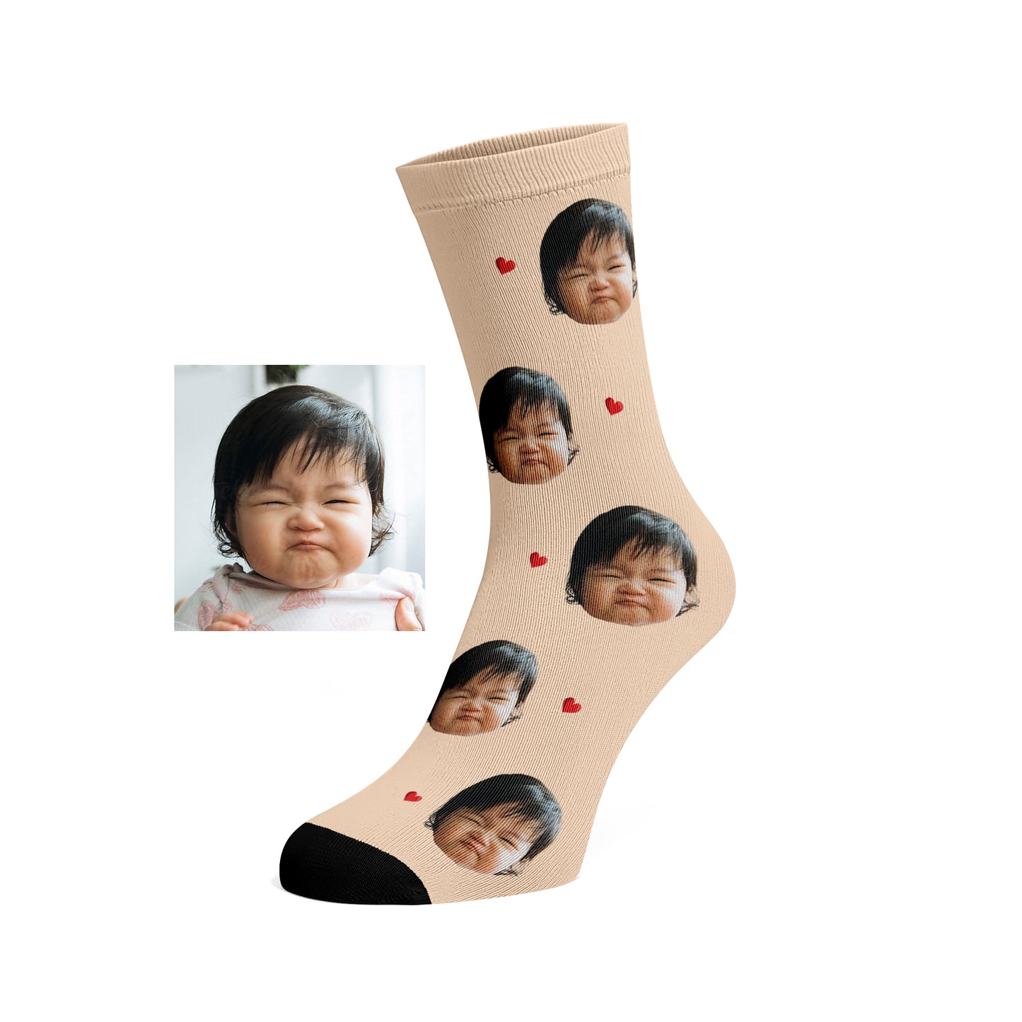 Custom Face socks (Hearts)