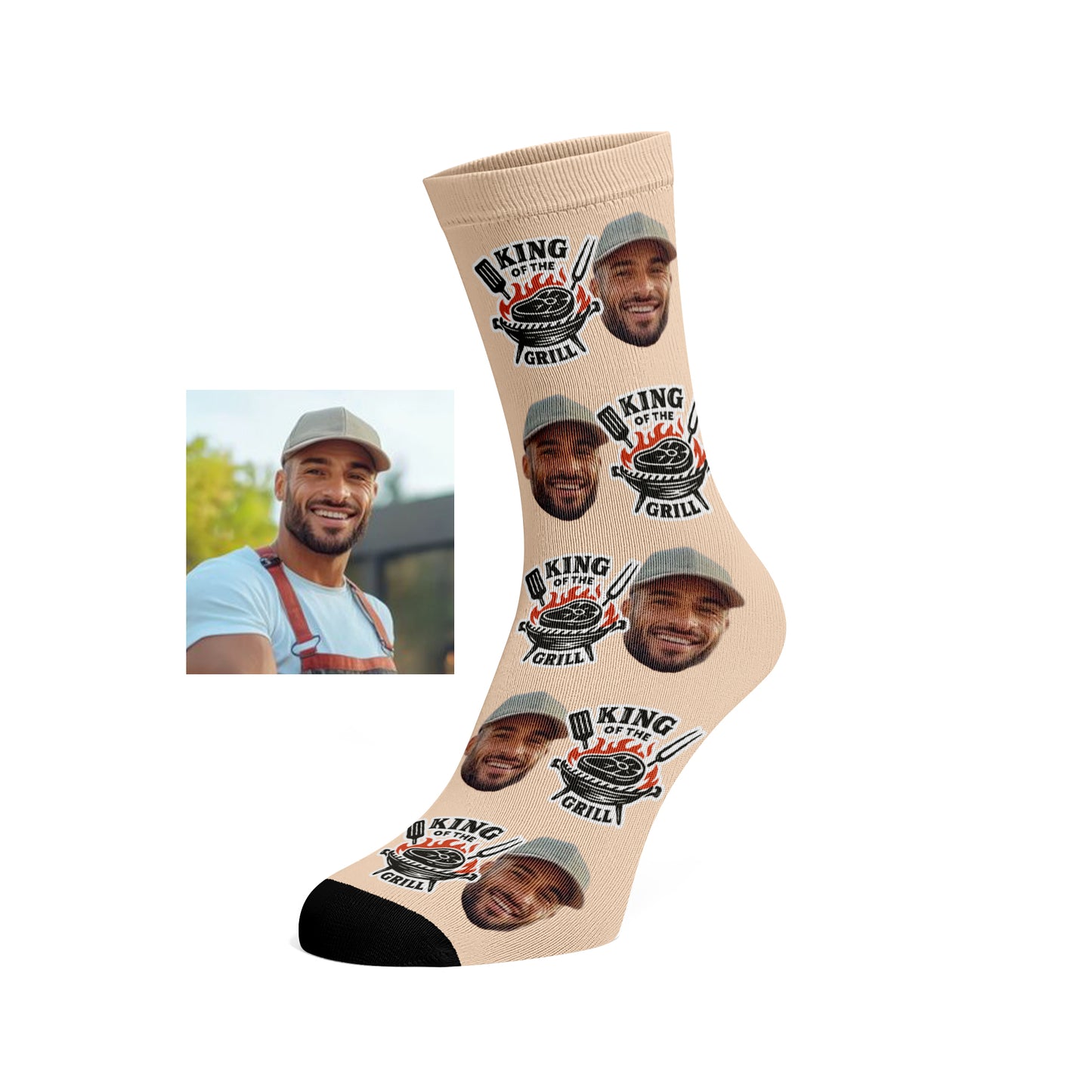 Custom Face socks - King of the Grill / BBQ