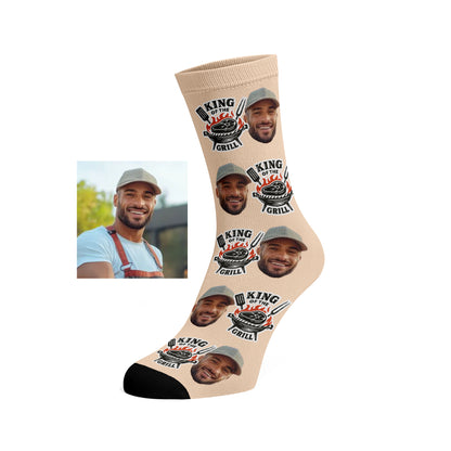 Custom Face socks - King of the Grill / BBQ