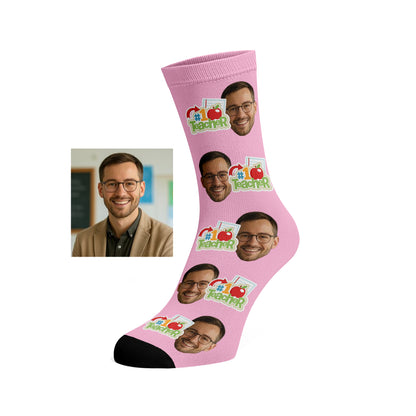 Custom Face socks - #1 Teacher