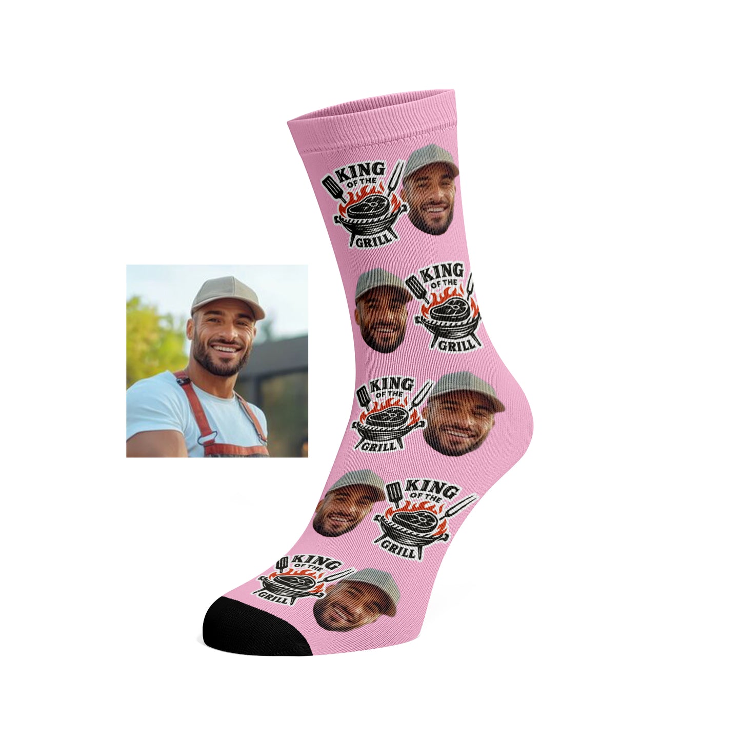 Custom Face socks - King of the Grill / BBQ