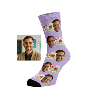Custom Face socks - #1 Teacher