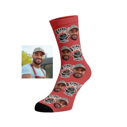 Custom Face socks - King of the Grill / BBQ