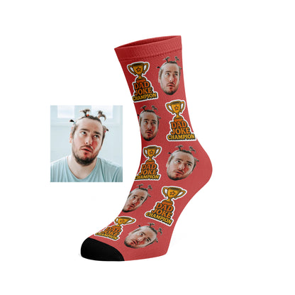 Custom Face socks - Dad Joke Champion