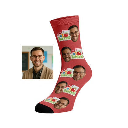 Custom Face socks - #1 Teacher