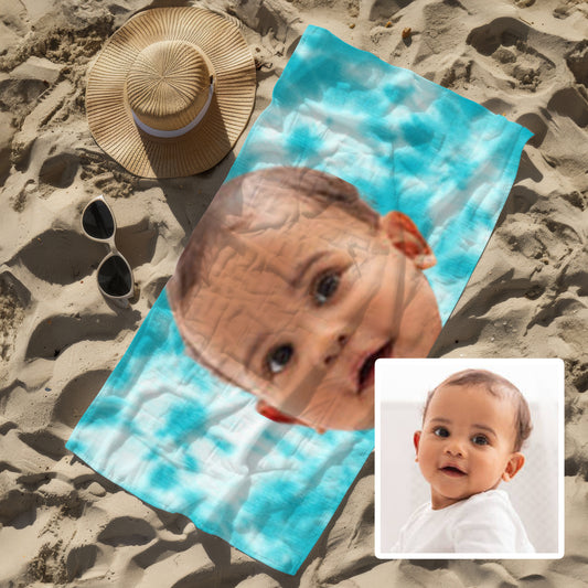 Custom Face Beach Towel | Tie Dye #3 | 75 x 150cm