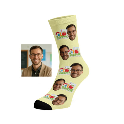 Custom Face socks - #1 Teacher