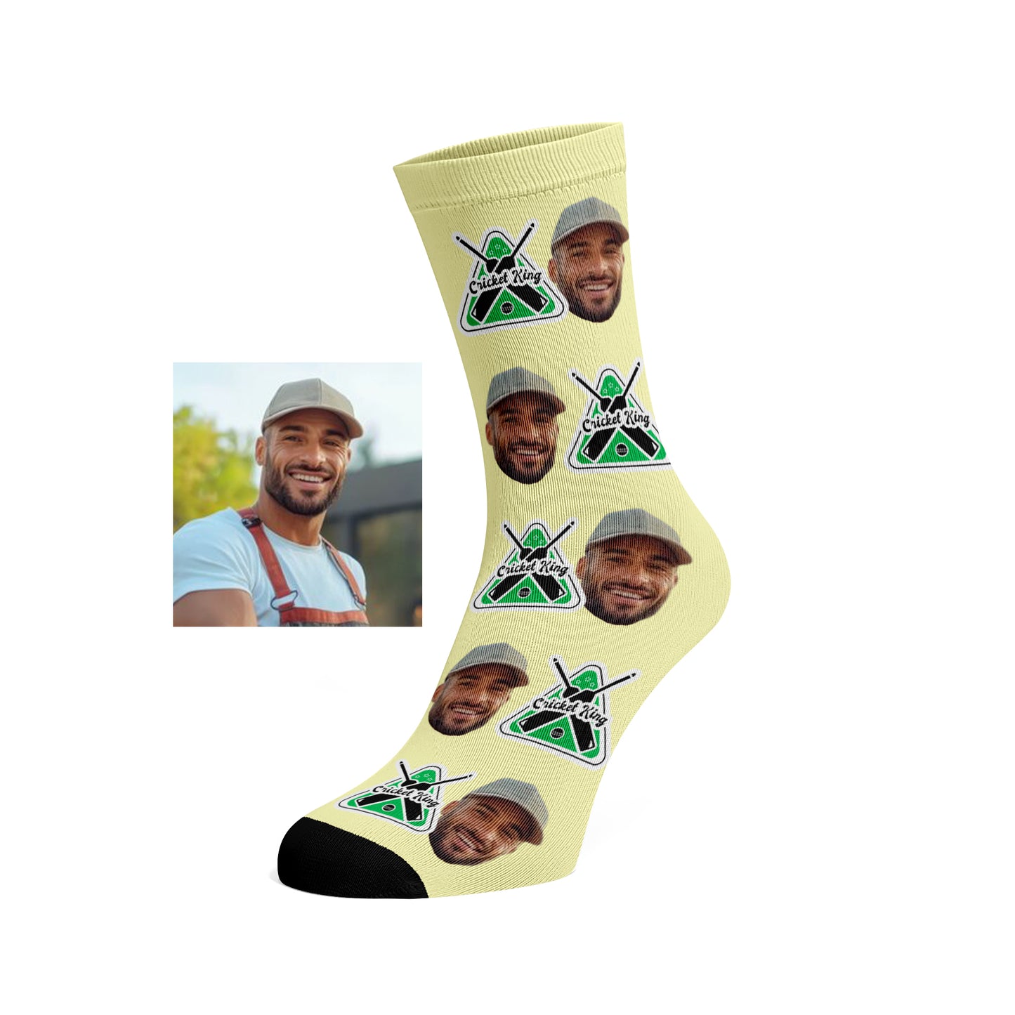Custom Face socks - Cricket King