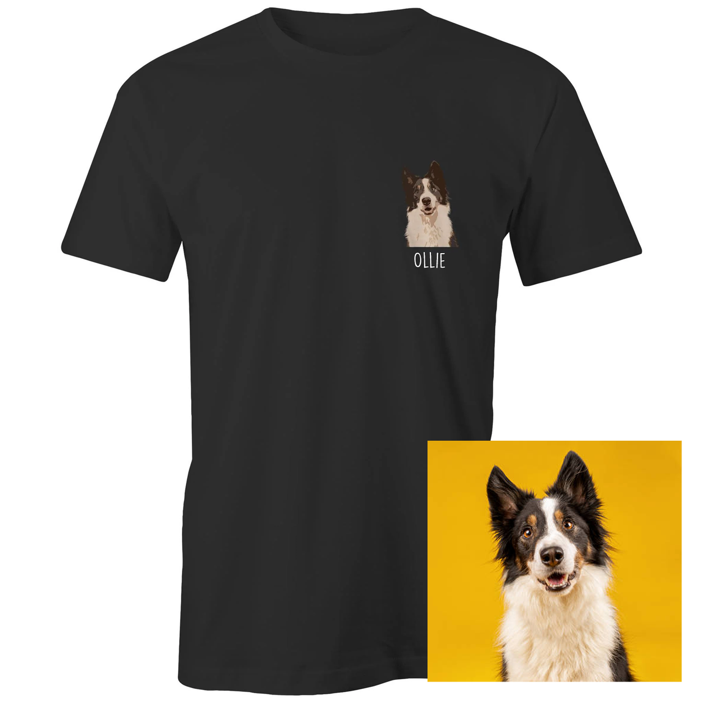 Custom Pet Portrait + name t-shirt