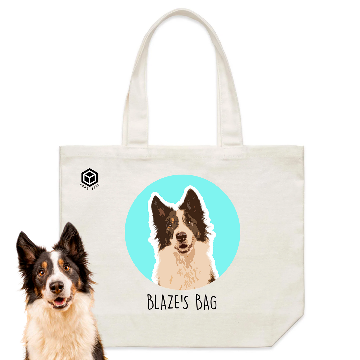 Custom Pet Portrait Circle - Tote Bag