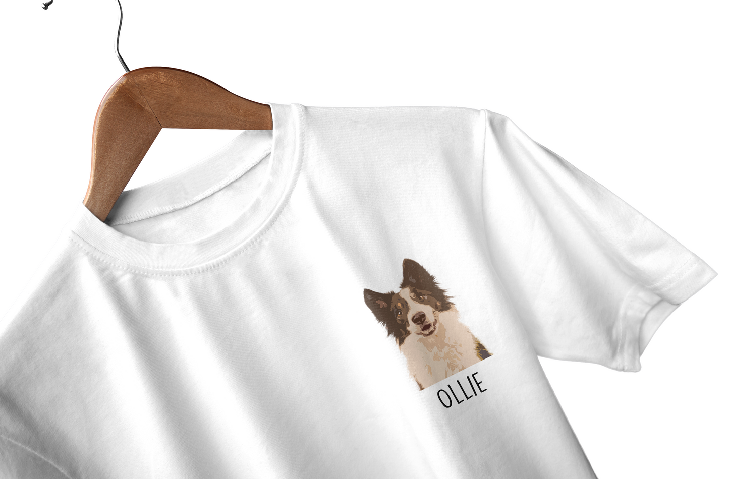 Custom Pet Portrait + name t-shirt