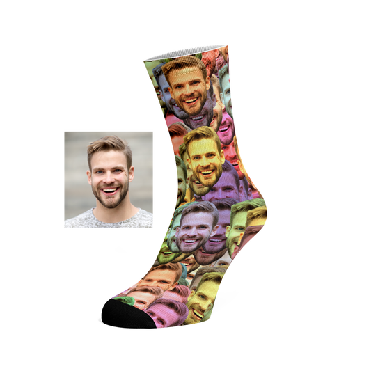 Custom Face Scatter socks (Rainbow)