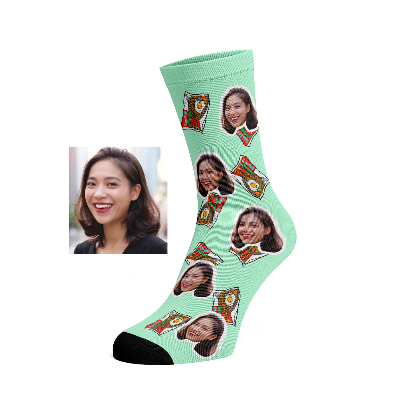 Custom Face Mi Goreng socks