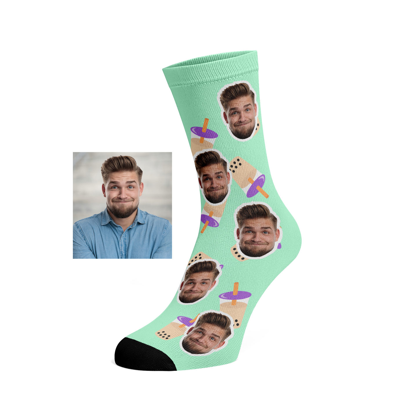 Custom Face Boba socks