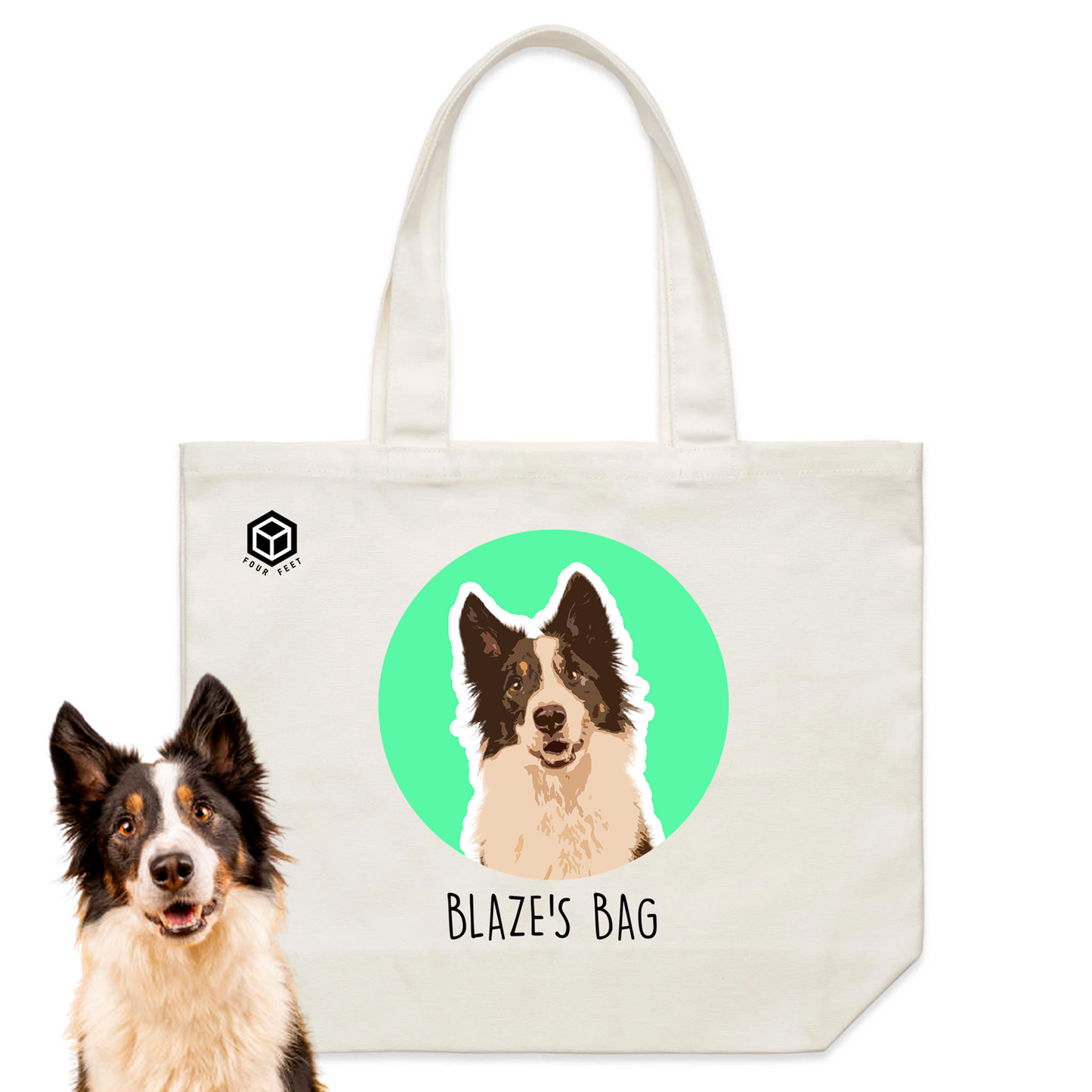 Custom Pet Portrait Circle - Tote Bag