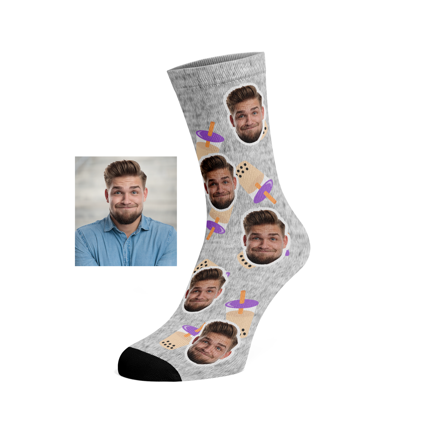 Custom Face Boba socks