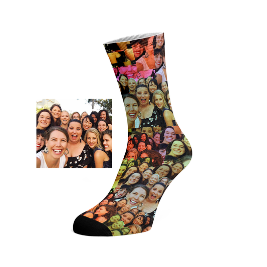 Custom Group Selfie Scatter socks (Rainbow)