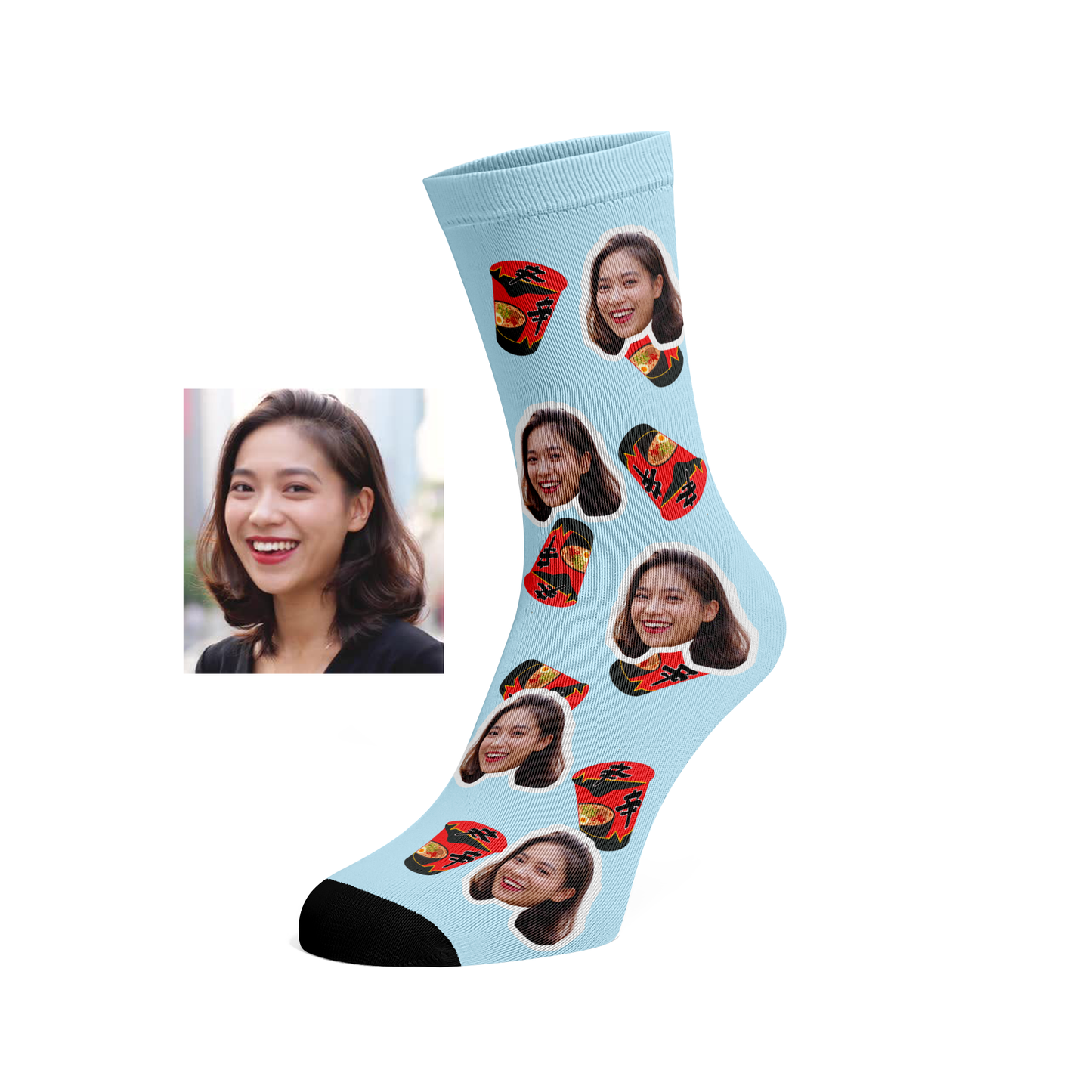 Custom Face Shin Ramen socks