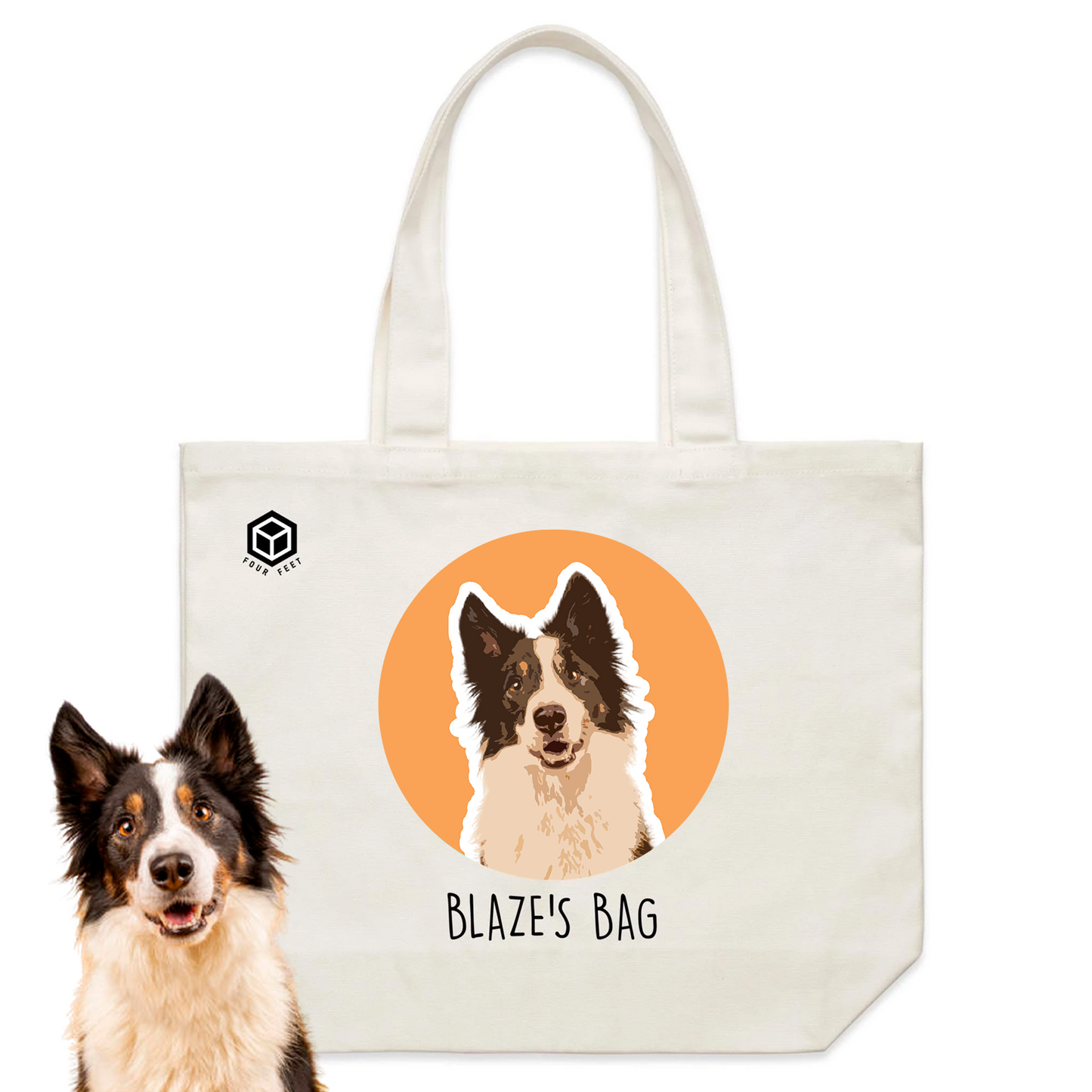 Custom Pet Portrait Circle - Tote Bag