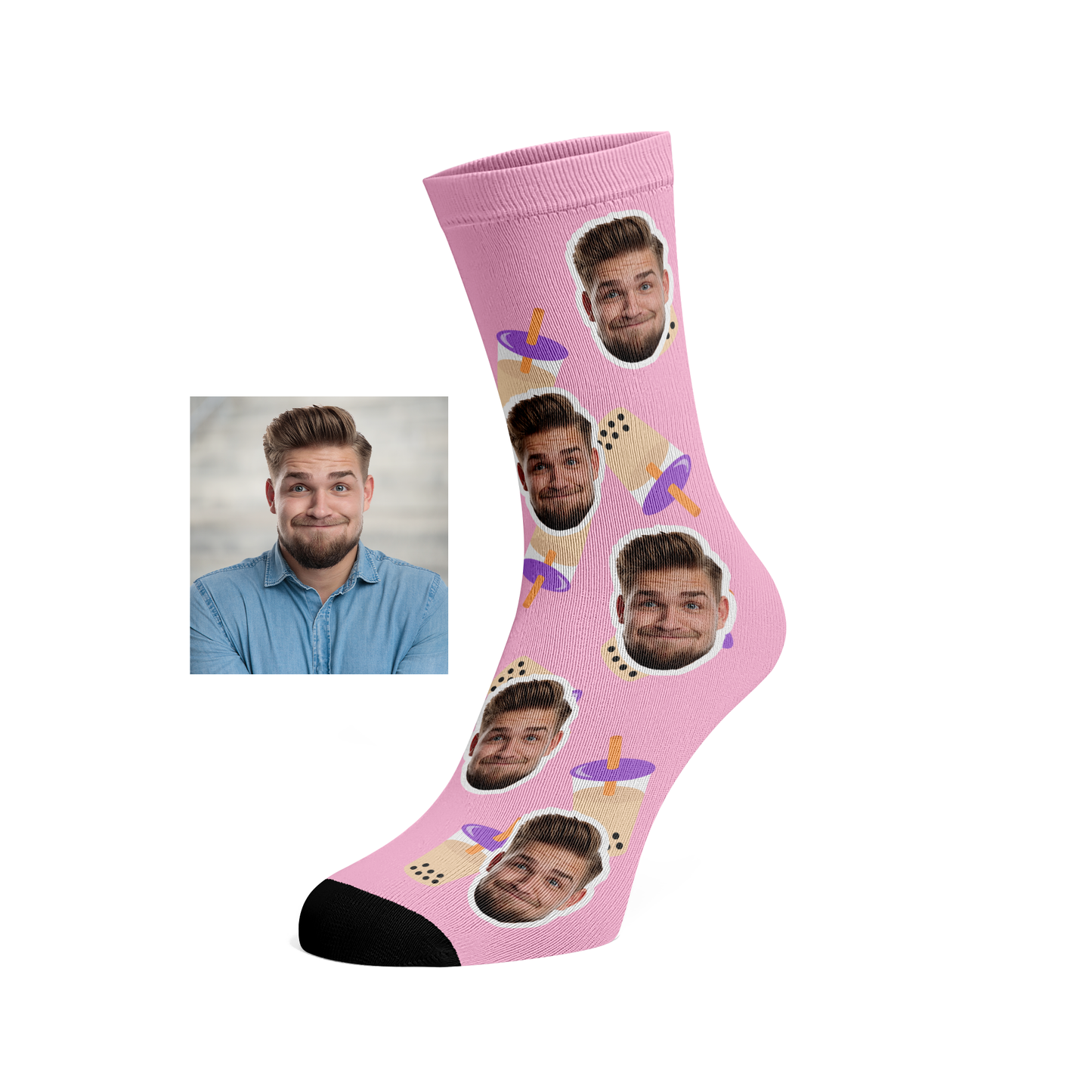 Custom Face Boba socks