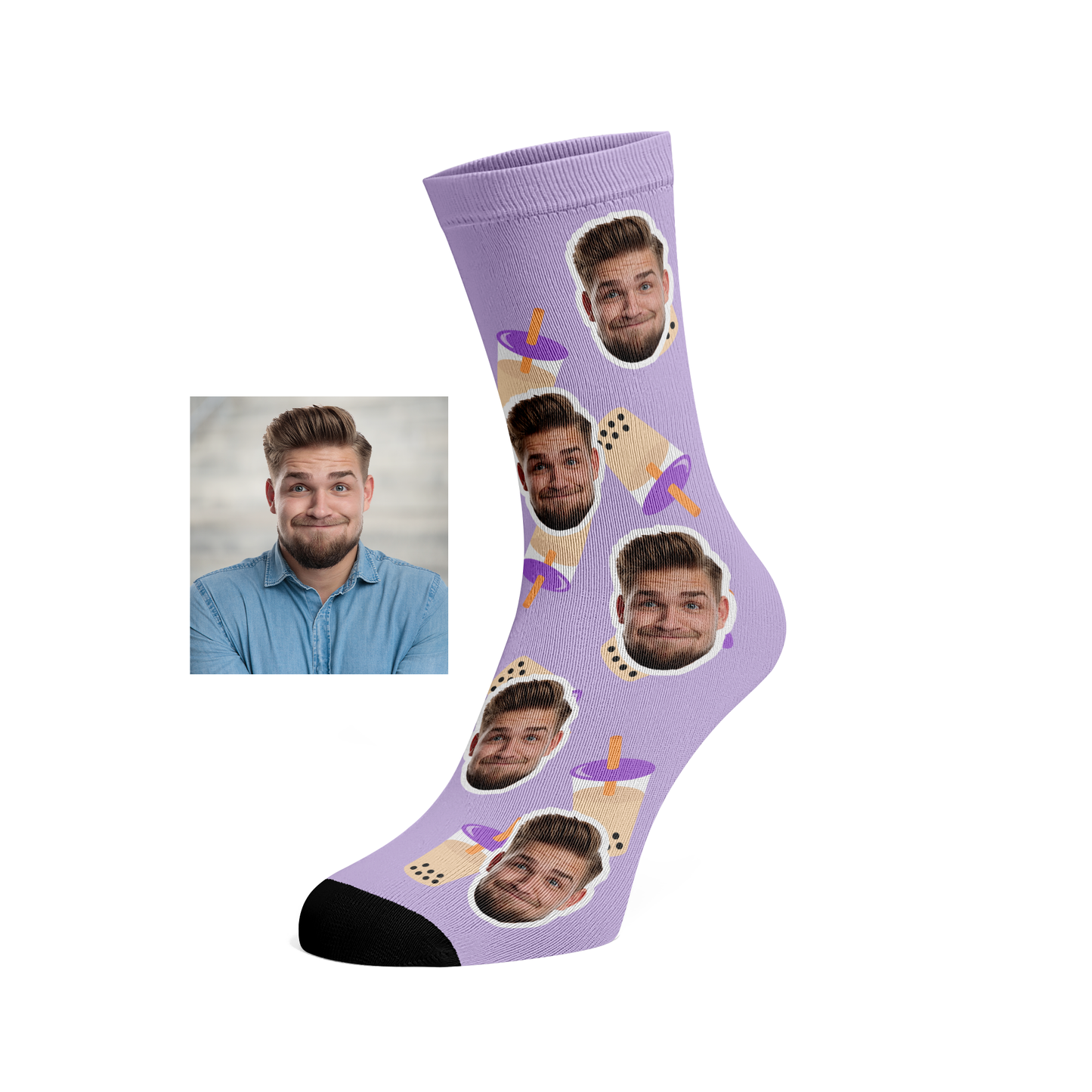 Custom Face Boba socks