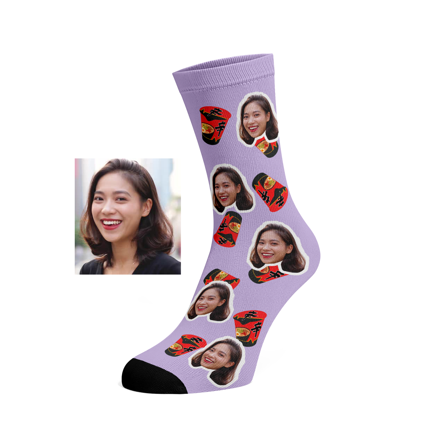 Custom Face Shin Ramen socks