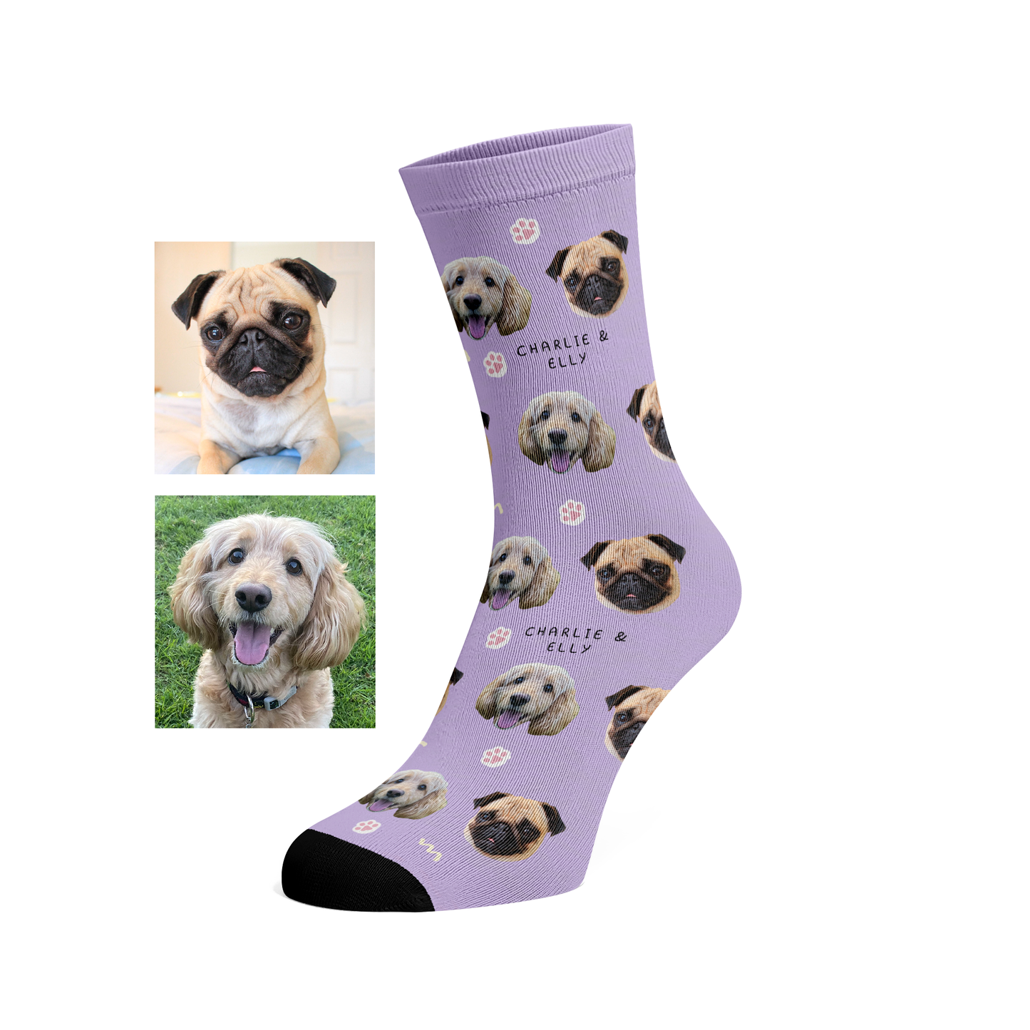 Custom pet socks (2 faces)- Paw