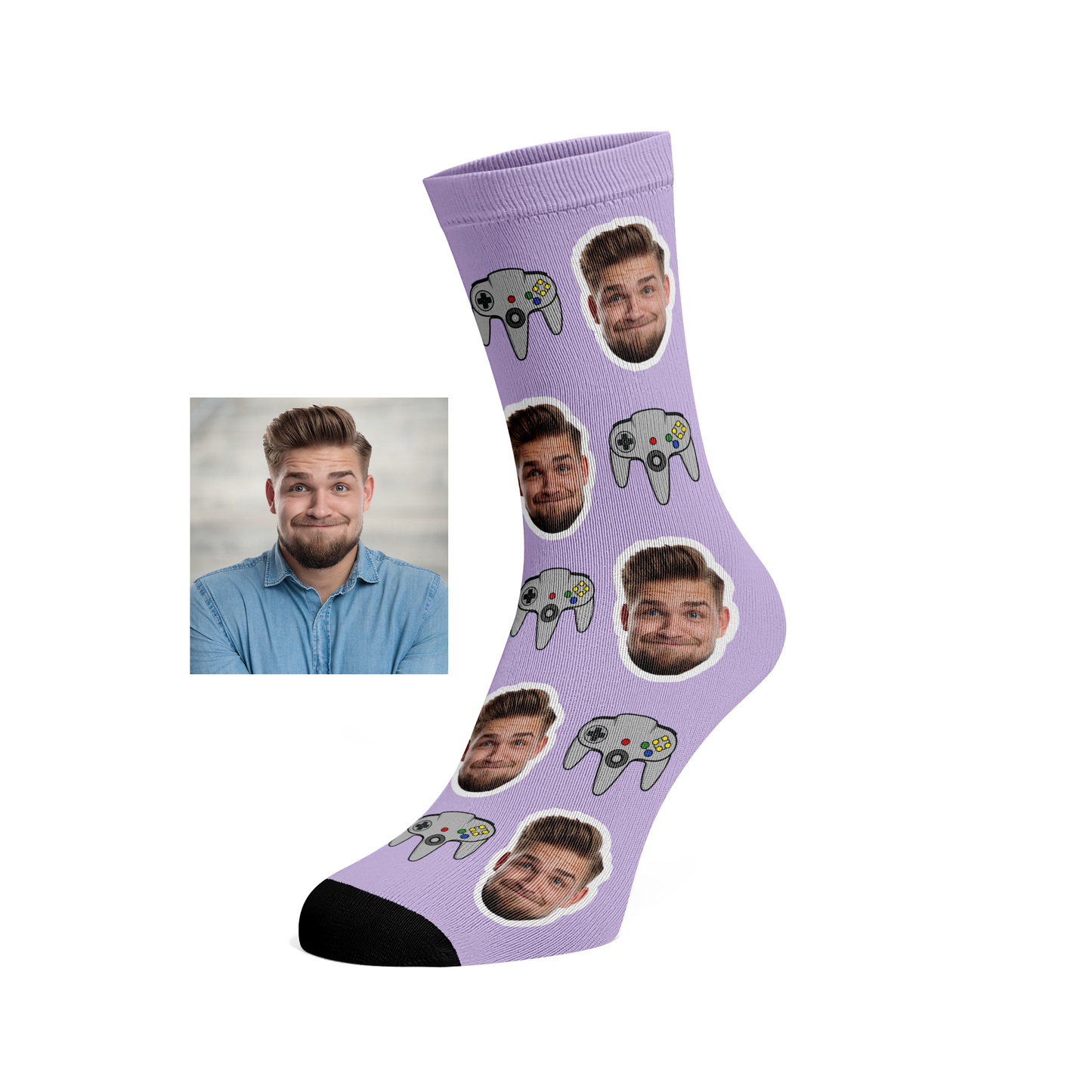 Custom Face Gamer socks