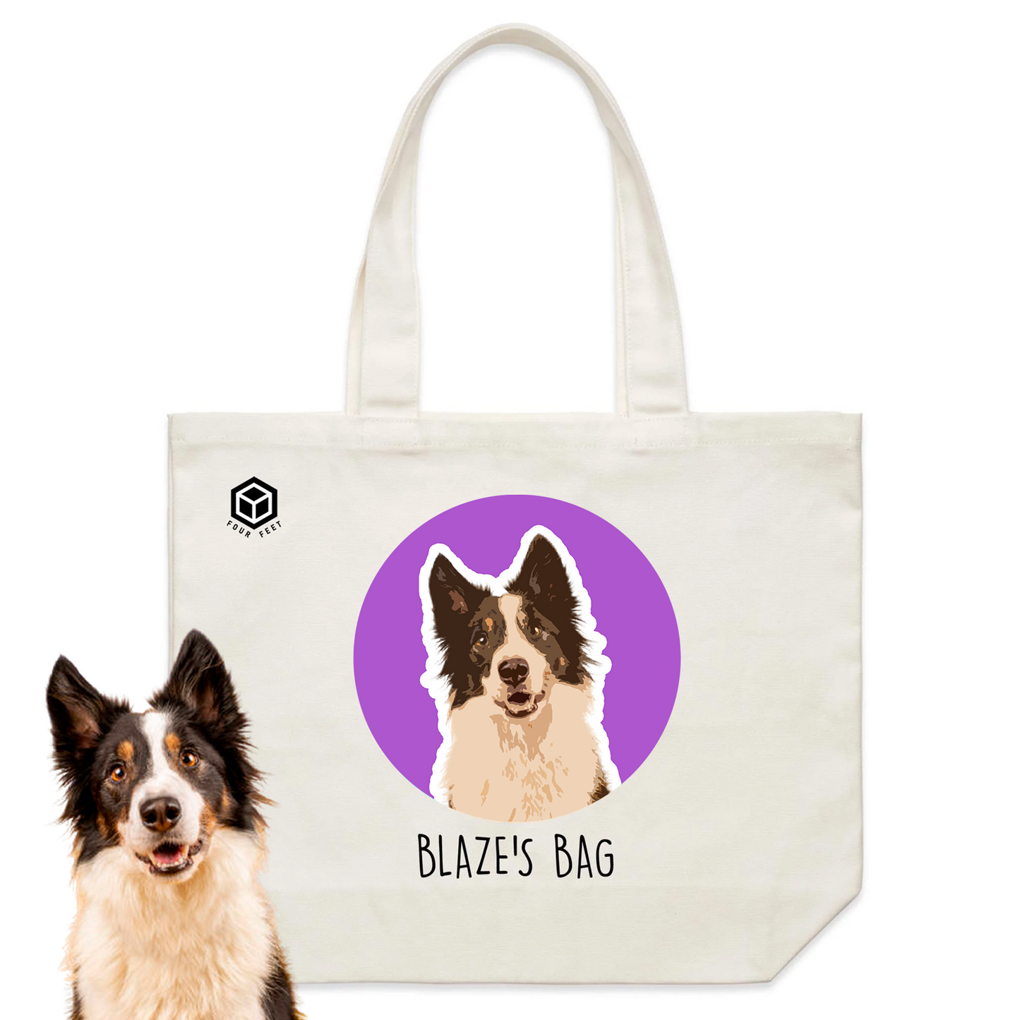 Custom Pet Portrait Circle - Tote Bag