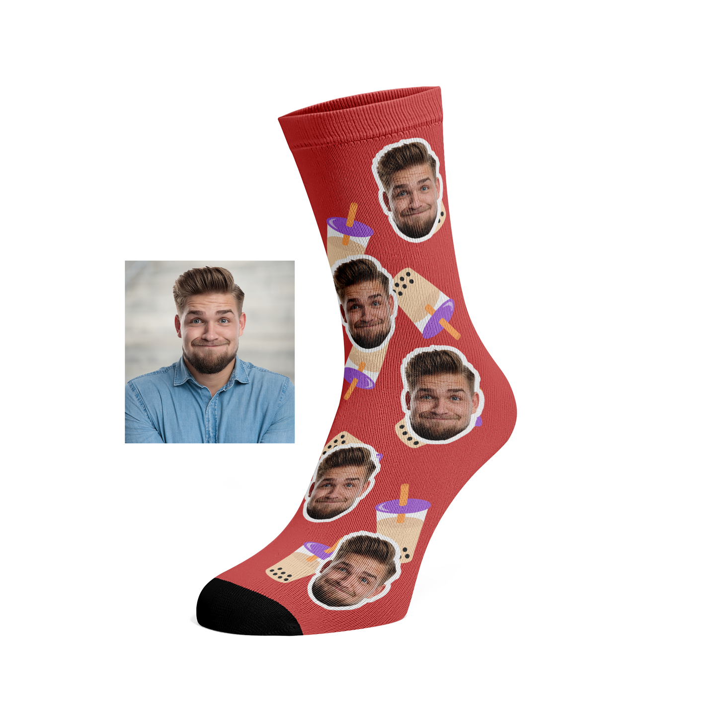 Custom Face Boba socks