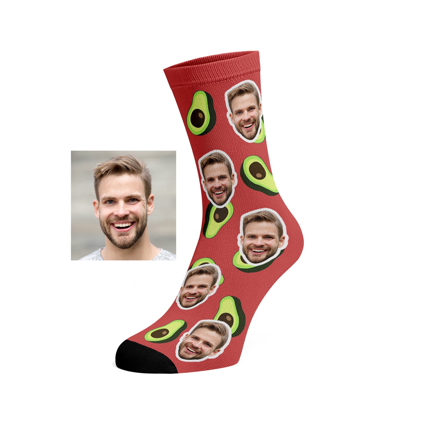 Custom Face Avocado socks
