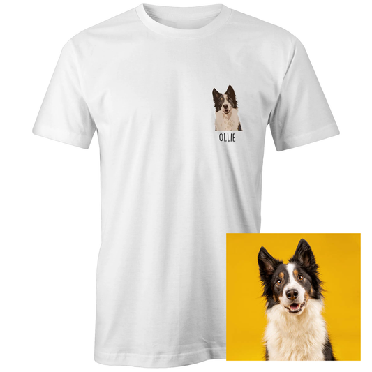 Custom Pet Portrait + name t-shirt