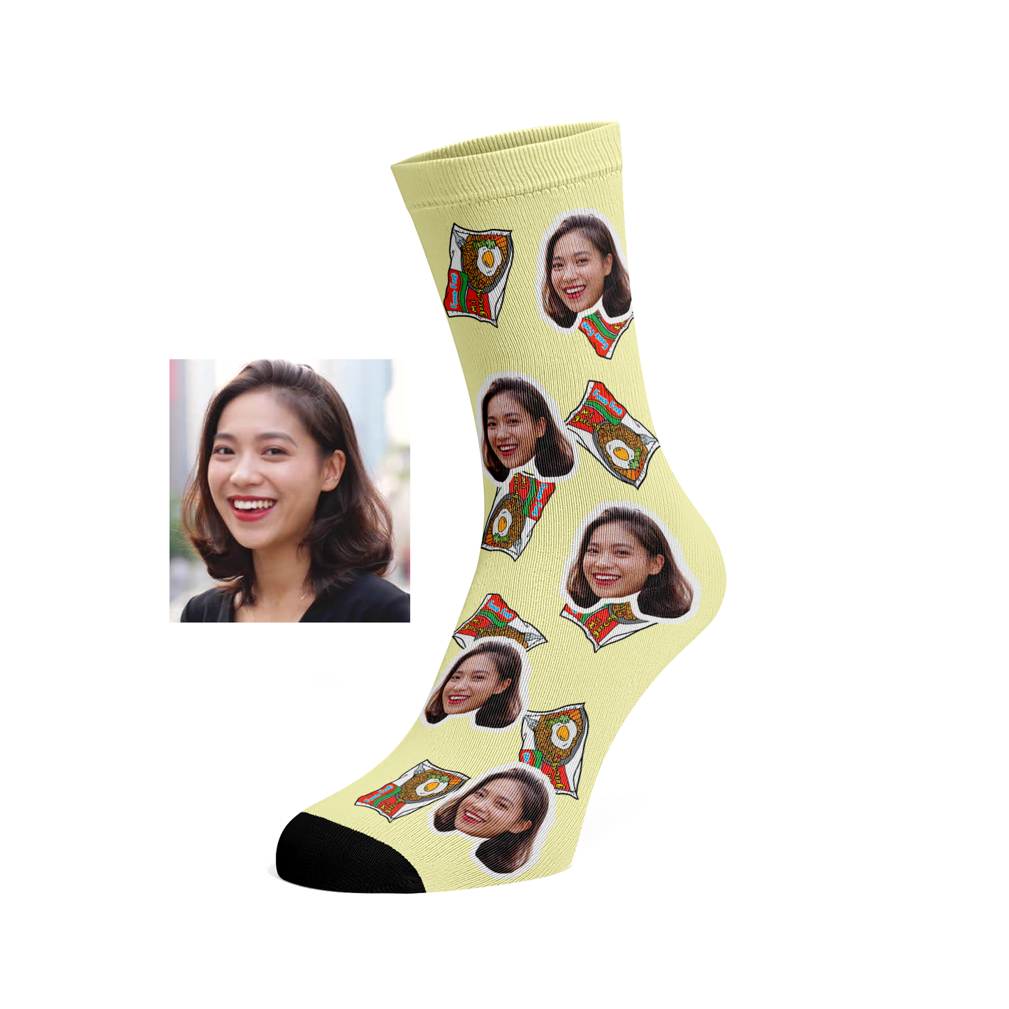 Custom Face Mi Goreng socks