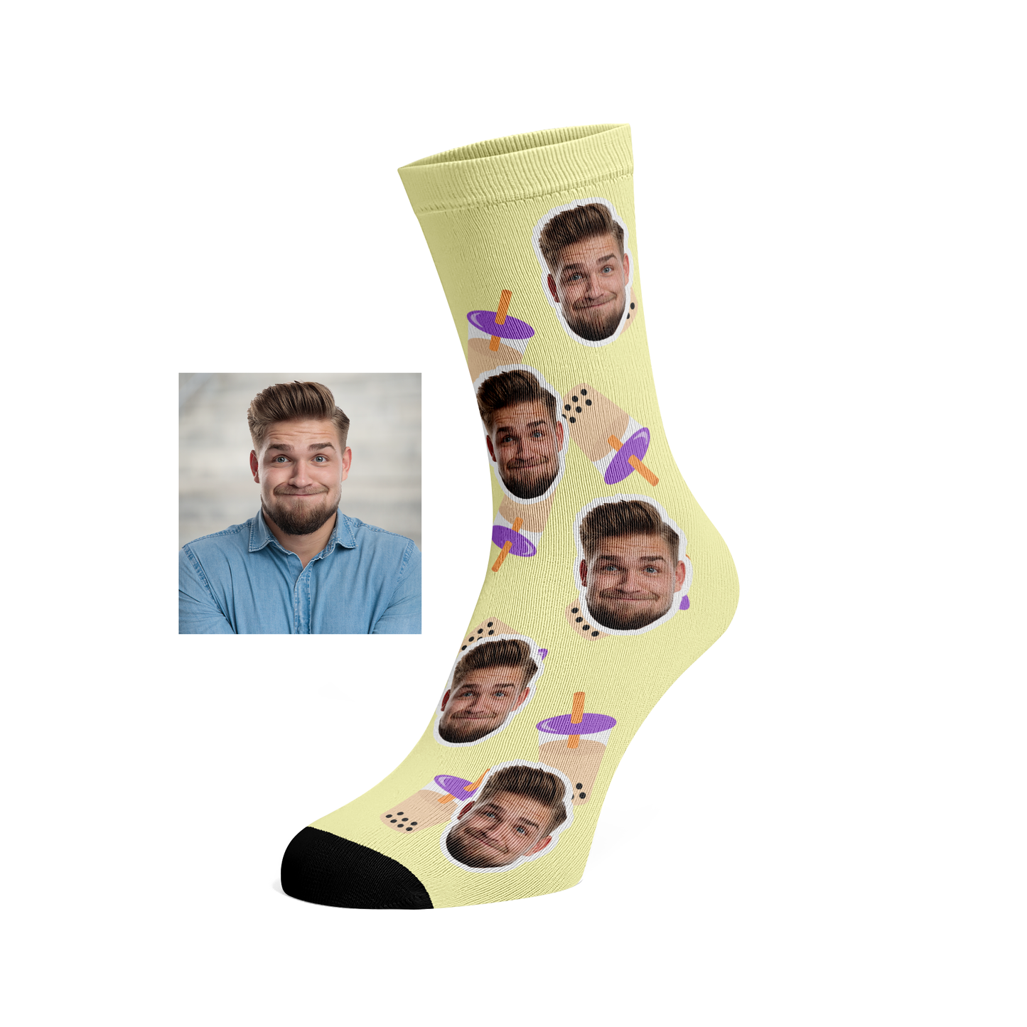 Custom Face Boba socks