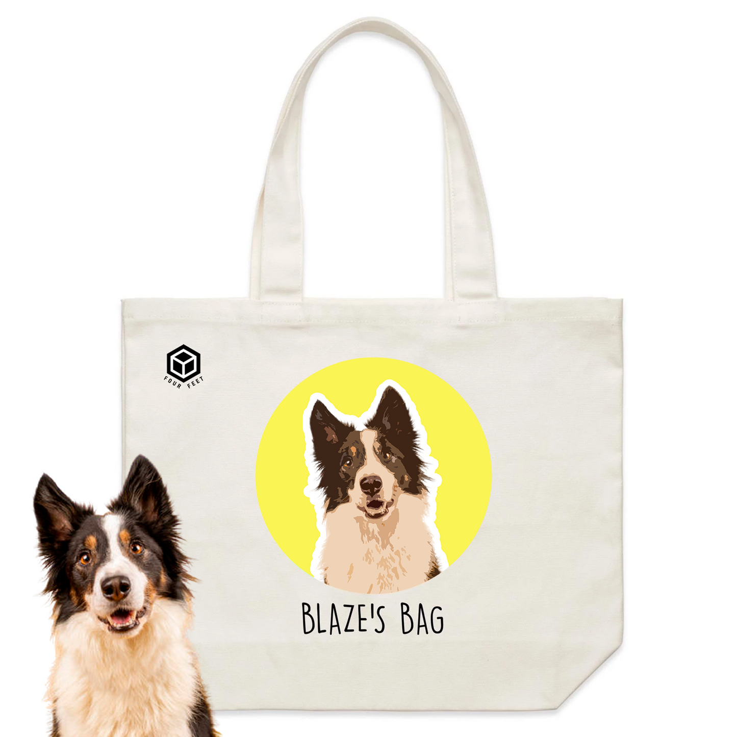 Custom Pet Portrait Circle - Tote Bag